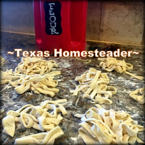 Homemade pasta is delicious and contains only 3 ingredients. #TexasHomesteader