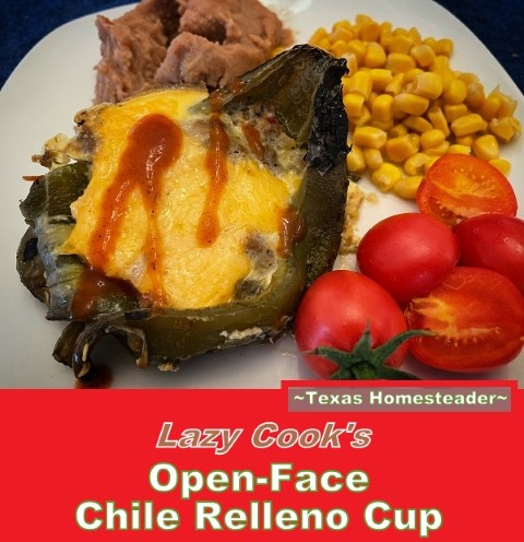Open face chile relleno casserole cup. #TexasHomesteader