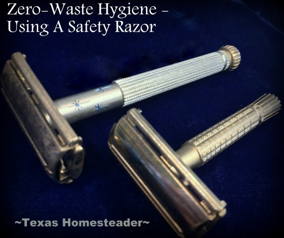 Vintage Gillette metal safety razors instead of disposable plastic razors make an inexpensive eco-friendly gift idea. #TexasHomesteader