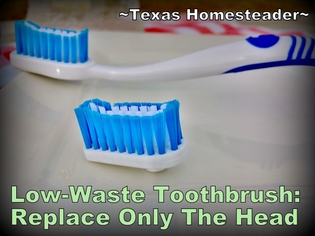 Low-Waste Toothbrush Option - replace only the worn heads and reuse the handle over & over again. A Snap toothbrush can lower your toothbrush waste by 93%! #TexasHomesteader