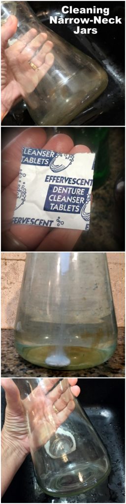 Tip for cleaning a narrow-neck jar. It was an odd shape so a bottle brush didn't help. But check out this Homestead Hack to get the job done! #TexasHomesteader