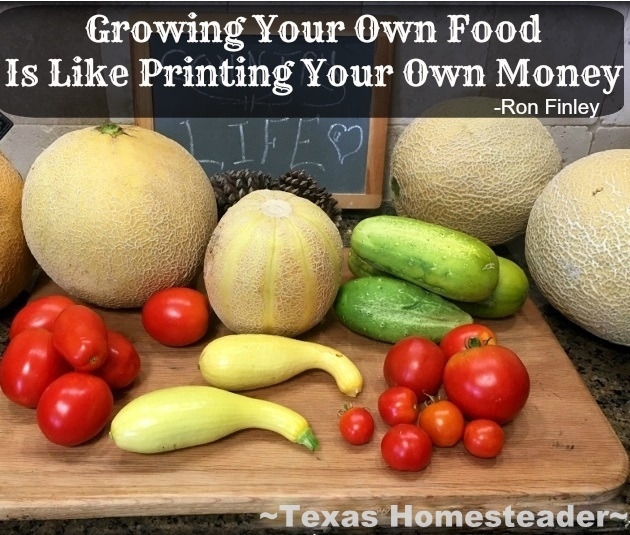 Think About It: Growing Your Own Food Is Like Printing Your Own Money! Healthier, tastier and less expensive too. Gotta Love It. #TexasHomesteader