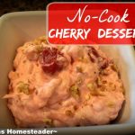 This no-cook dessert stirs together in minutes. Cherry pie filling, Cool whip, crushed pineapple and sweetened condensed milk. #TexasHomesteader