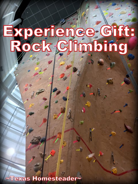 Experience Gift: Rock climbing. We gifted all four of our grandchildren this experience gift for Christmas and we all had a blast! #TexasHomesteader