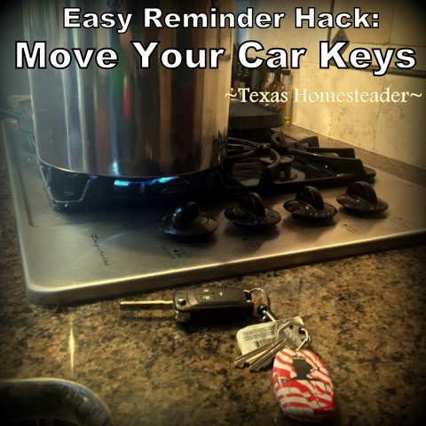 Jog your memory by moving your car keys. #TexasHomesteader