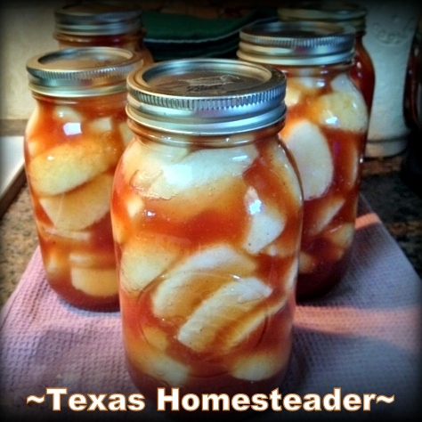 Homemade Apple Pie Filling Home canned in quart sized mason jars. #TexasHomesteader