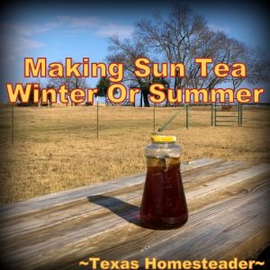 Sun Tea. See our quick list of 5 FRUGAL THINGS To Save Money. They're easy to incorporate and the more you do the more it becomes part of life #TexasHomesteader