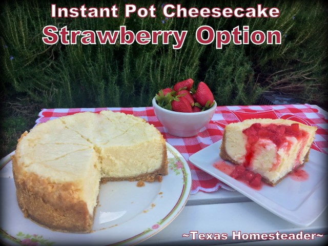 https://texashomesteader.com/wp-content/uploads/2019/10/Instant-pot-cheesecake-strawberry-strawberries-syrup-graham-cracker-crust-easy-recipe-TexasHomesteader.jpg