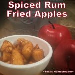 Fried apples with a splash of Captain Morgan spiced rum. #TexasHomesteader
