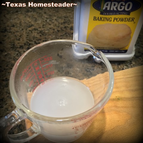 Do you wonder if that container of baking powder is still good? Here's a quick & easy test to show you whether it's safe to use or you should throw it out. This baking powder is no longer good. #TexasHomesteader