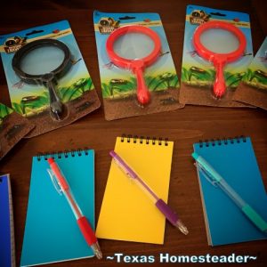 Mystery-themed props for Escape room invitation. We try to gift experience gifts where possible. This year we gifted our grandkids an escape room experience. We all had a blast! #TexasHomesteader