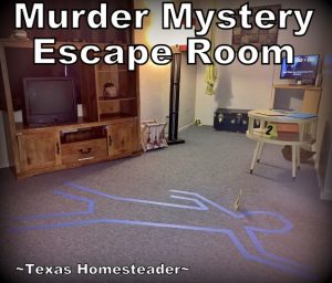 Murder mystery escape room. We try to gift experience gifts where possible. This year we gifted our grandkids an escape room experience. We all had a blast! #TexasHomesteader