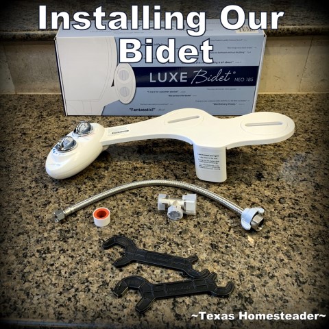 Package containing Luxe Neo 185 model bidet that features dual nozzles and adjustable settings. Installation was fast too. But there's an issue with some toilet seats #TexasHomesteader