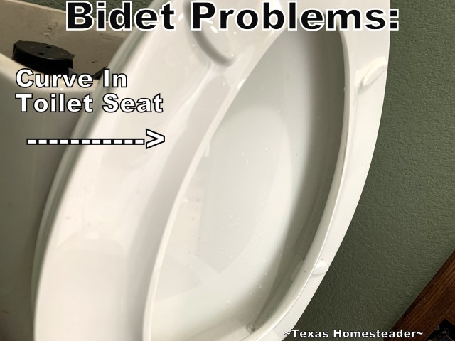 When installing a bidet, if your existing toilet seat has a curve on the underside it may not fit flush on the toilet's porcelain bowl. #TexasHomesteader
