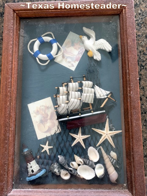 Nautical themed shadow box key holder. I made this sentimental gift for my mother using just what we had at the house. I designed an arrowhead cross to go into a frame that was painted & distressed #TexasHomesteader