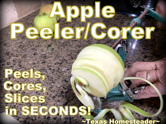 Apple Peeler/slicer/corer processes apples in seconds. #TexasHomesteder