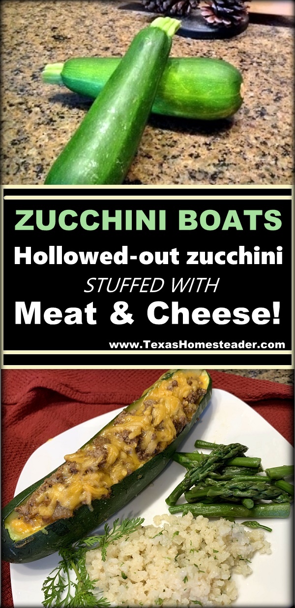 Meat Stuffed Zucchini Boats Texas Homesteader