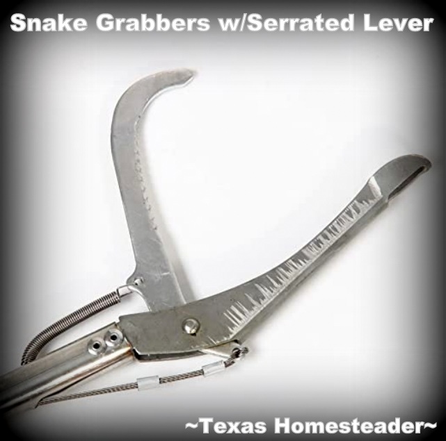 Snake grabber serrated lever. Easily capture and relocate a snake, but do it safely. We've found the 47" snake grabber to be the best tool to relocate snakes safely. #TexasHomesteader