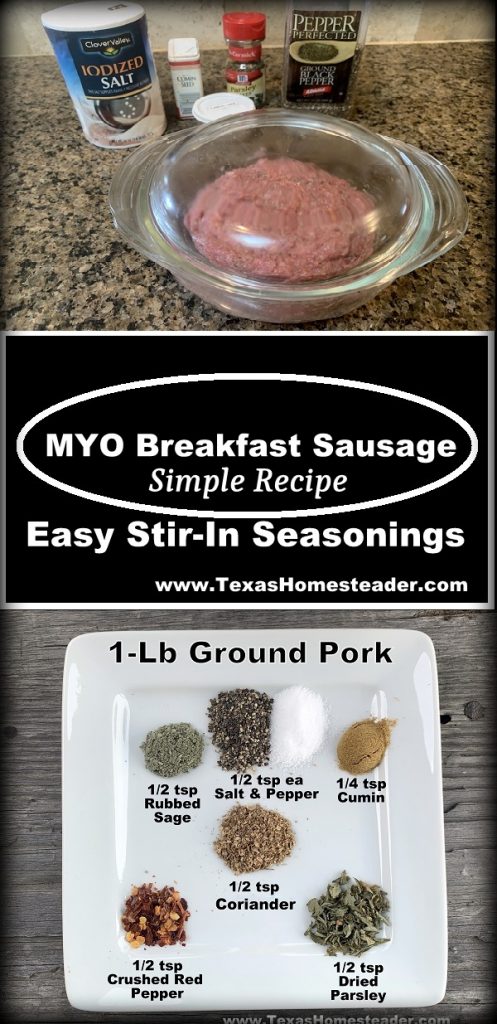 Easiest Homemade Breakfast Sausage ~ Texas Homesteader