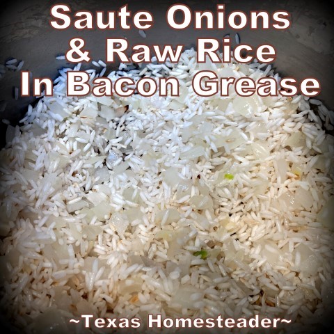 This is the easiest Texas-Style Spanish Rice recipe ever. Long-grain rice, chunky picante salsa, onions, garlic & broth. #TexasHomesteader