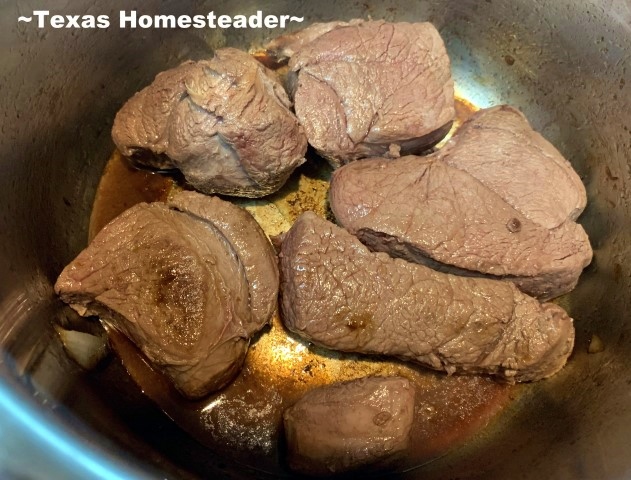 Pepperoncini roast recipe - sear roast in IP Liner. #TexasHomesteader