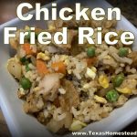 Chicken Fried Rice uses cold leftover rice to make supper fast! #TexasHomesteader