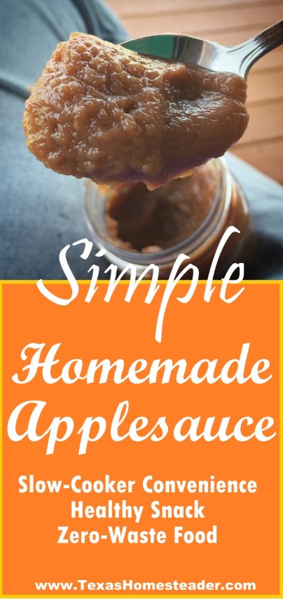 Simple recipe for homemade applesauce. #TexasHomesteader