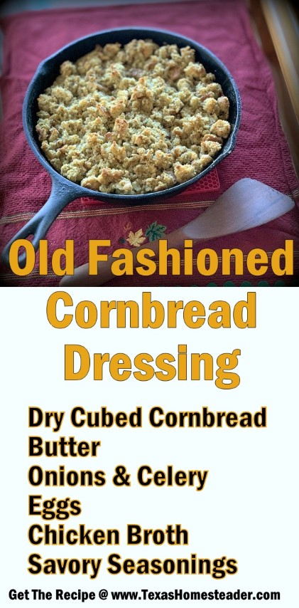 Cornbread dressing ingredients. #TexasHomesteader