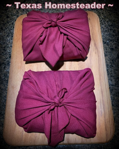 Furoshiki reusable cloth napkin zero-waste gift wrapping. #TexasHomesteader
