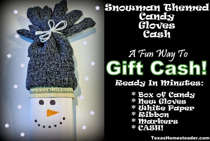 Snowman theme Candy box with gloves and money gift cash Christmas #TexasHomesteader