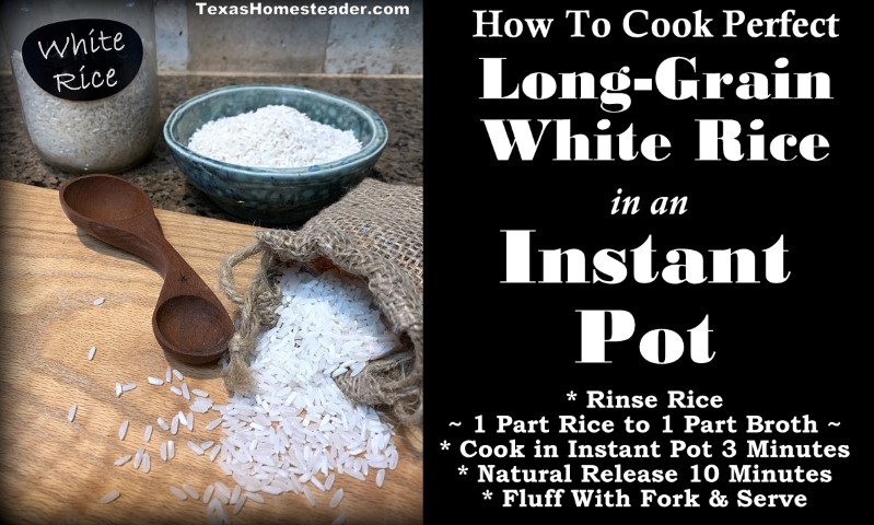 Cooking long grain white rice in instant discount pot