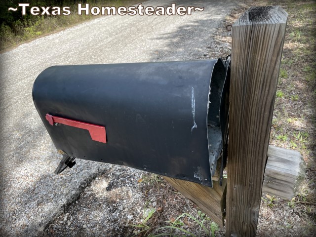 Someone ran into our mailbox and then drove away. #TexasHomesteader