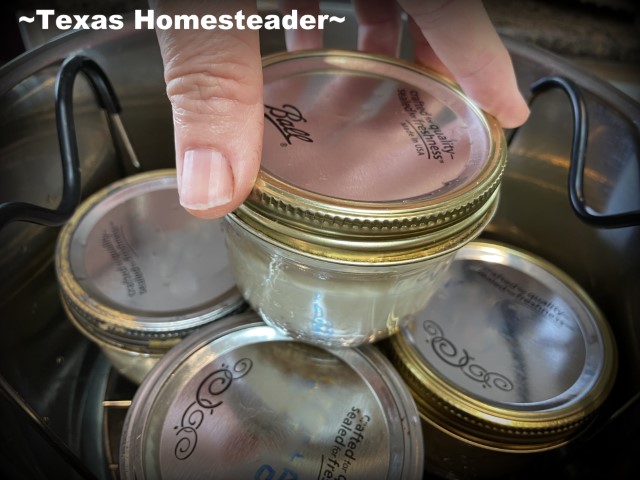 Stack jars in Instant Pot mason jar cheesecake. #TexasHomesteader