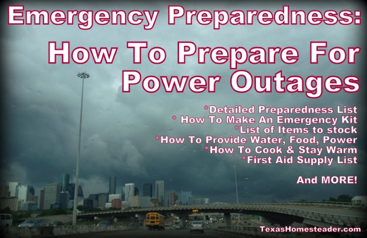 Emergency Preparedness tips - How To Prepare For Electric Power Outage #TexasHomesteader
