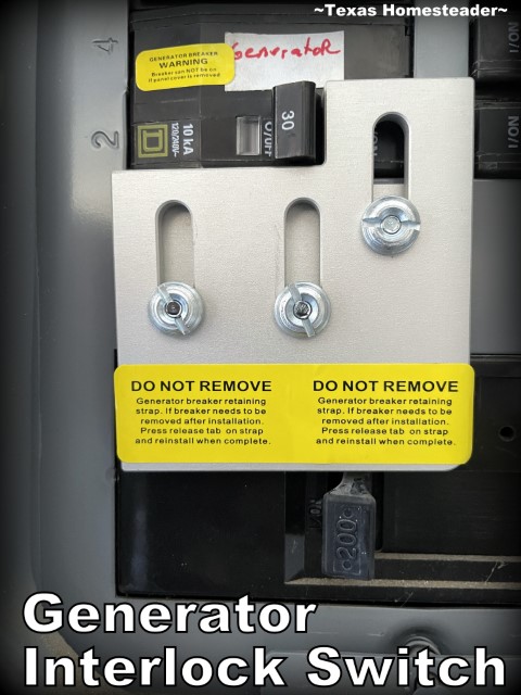 Generator safety - Panel Off power interlock switch for safe use of a portable power generator. #TexasHomesteader