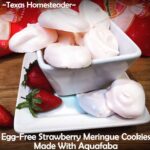 Egg free pink strawberry gluten free aquafaba cookies. #TexasHomesteader