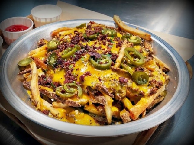 Loaded fries with cheese, bacon and jalapeno. #TexasHomesteader