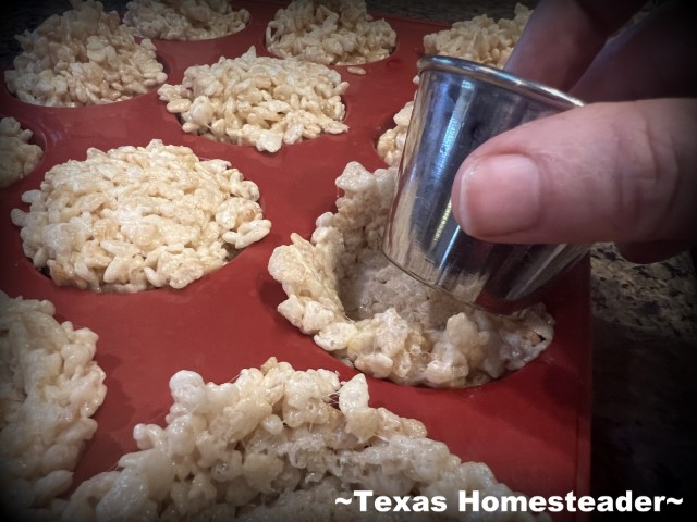 Use small condiment cup to make treats into nest shape. #TexasHomesteader