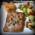 This pan-seared salmon is fast and easy, using only FOUR ingredients! #TexasHomesteader