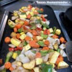 Fresh vegetables chopped and lightly sauteed in olive oil for a healthy side dish. #TexasHomesteader