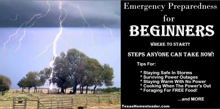 Emergency Preparedness for Beginners - Lightening storm, rain clouds #TexasHomesteader